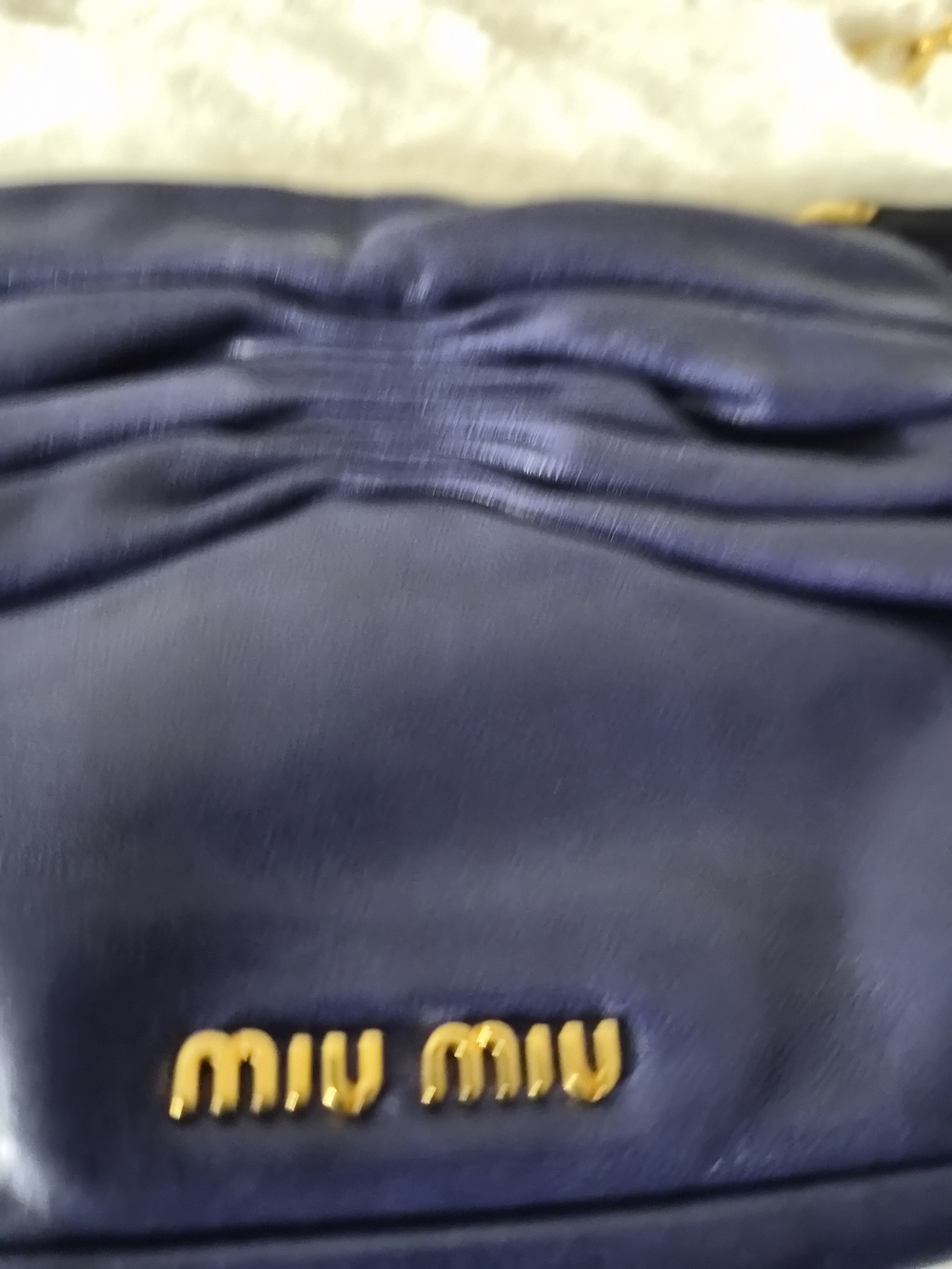 Miu Miu Navy Leather Wristlet Clutch - Picture 4 of 11